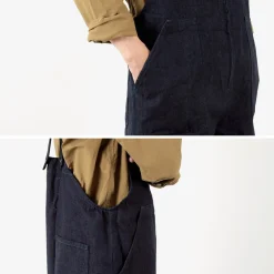 FOB FACTORY Trousers^/ F0517 Denim overalls one wash dark-indigo