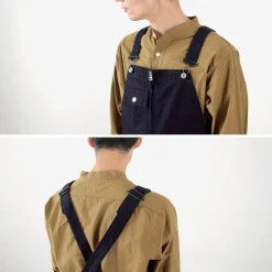 FOB FACTORY Trousers^/ F0517 Denim overalls one wash dark-indigo