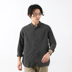 FOB FACTORY Shirts^/ F3464 Dye band collar shirt