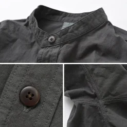 FOB FACTORY Shirts^/ F3464 Dye band collar shirt