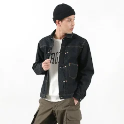 FOB FACTORY Jackets^/ F2432 F165 Selvage 14.75oz garage denim one-wash