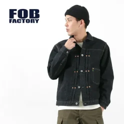 FOB FACTORY Jackets^/ F2432 F165 Selvage 14.75oz garage denim one-wash