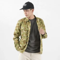FOB FACTORY Jackets^/ F2362 Fatigue shirt jacket camo