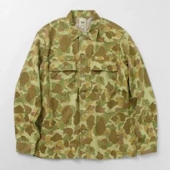FOB FACTORY Jackets^/ F2362 Fatigue shirt jacket camo