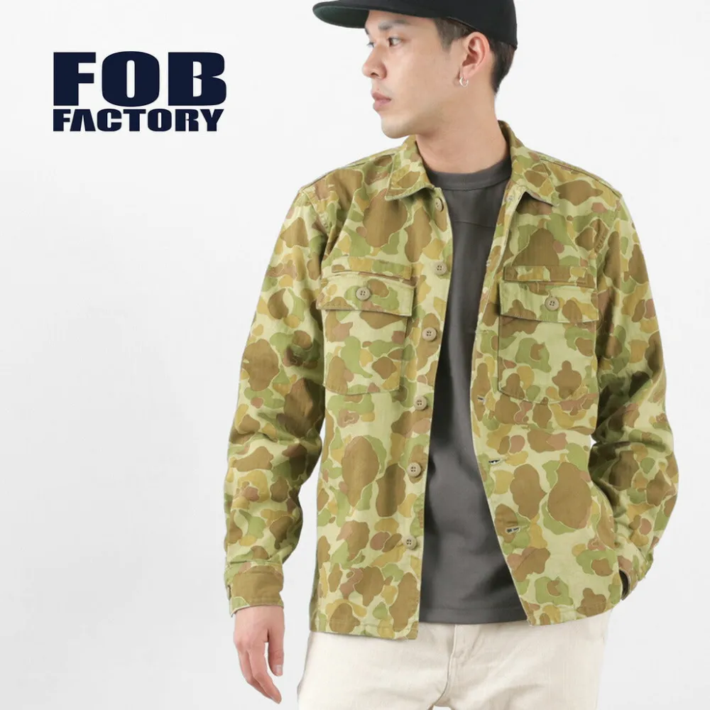 FOB FACTORY Jackets^/ F2362 Fatigue shirt jacket camo