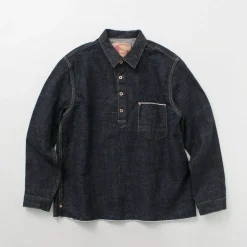 FOB FACTORY Jackets^/ F2384 G3 Denim Pullover Jacket one-wash