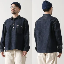 FOB FACTORY Jackets^/ F2384 G3 Denim Pullover Jacket one-wash