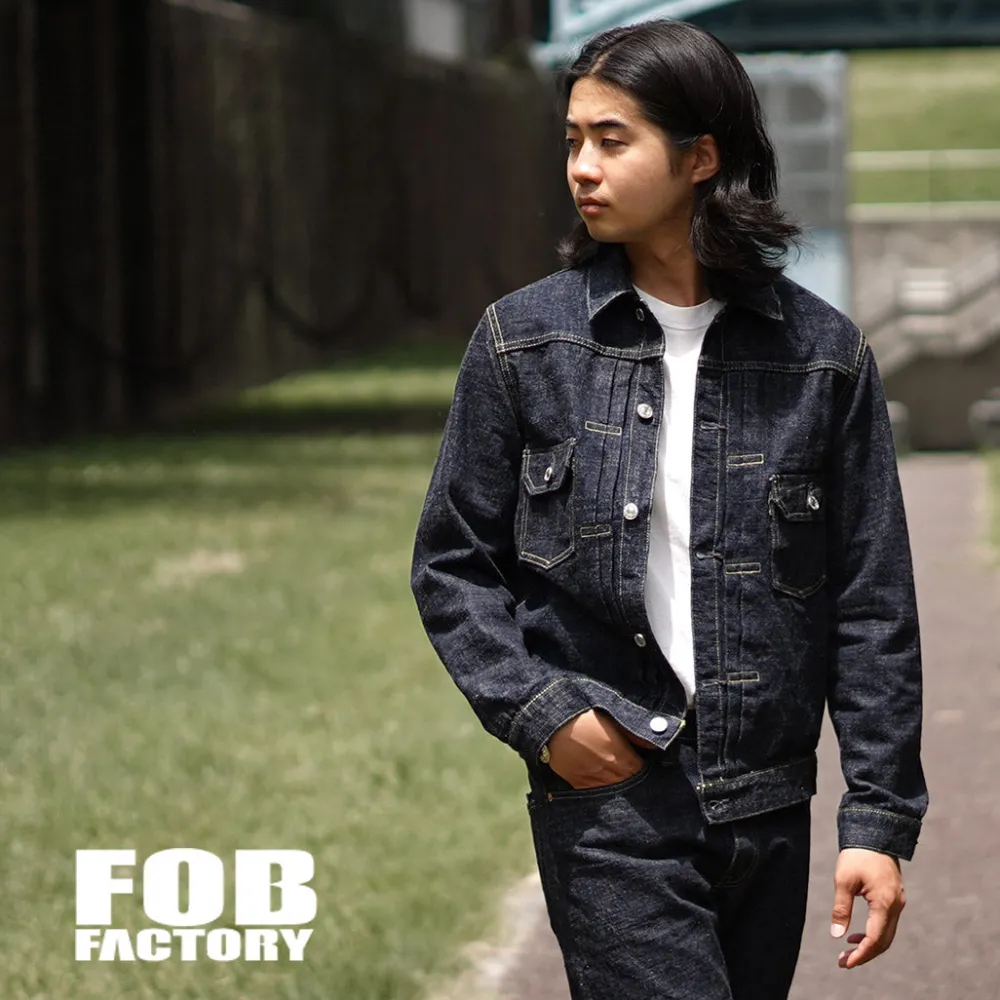 FOB FACTORY Jackets^/ F2378 G3 selvage denim 2ND jacket one-wash