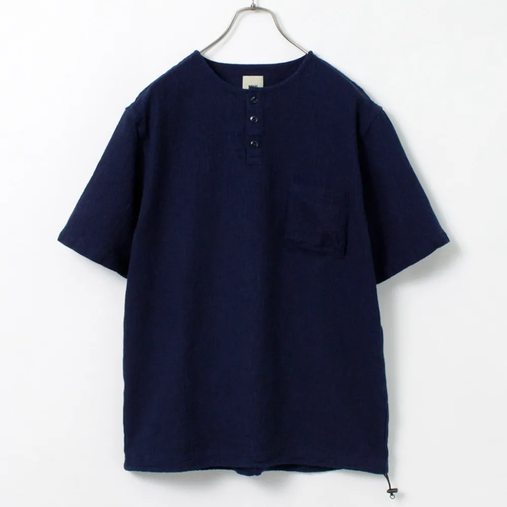 FOB FACTORY T-Shirts^/ F3493 waffle T-shirt indigo
