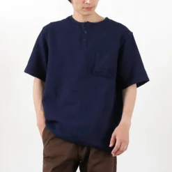 FOB FACTORY T-Shirts^/ F3493 waffle T-shirt indigo