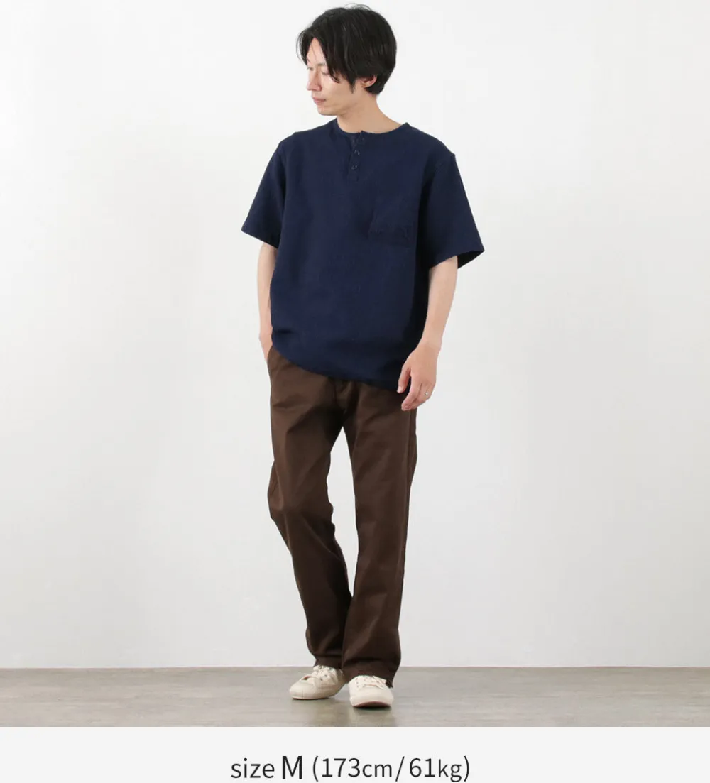 FOB FACTORY T-Shirts^/ F3493 waffle T-shirt indigo