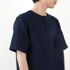 FOB FACTORY T-Shirts^/ F3493 waffle T-shirt indigo