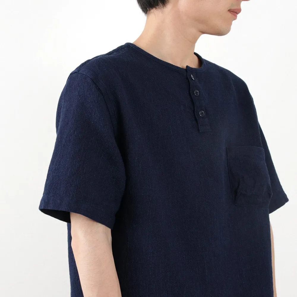 FOB FACTORY T-Shirts^/ F3493 waffle T-shirt indigo