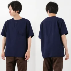 FOB FACTORY T-Shirts^/ F3493 waffle T-shirt indigo