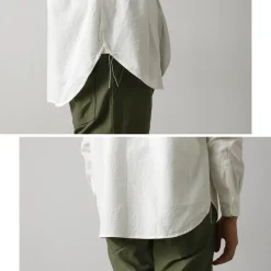 FOB FACTORY Shirts^/ F3429 Long sleeve Ox band collar shirt white