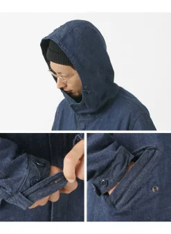 FOB FACTORY Coats^/ F2420 M-51 denim shell parka one-wash