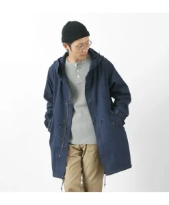 FOB FACTORY Coats^/ F2420 M-51 denim shell parka one-wash