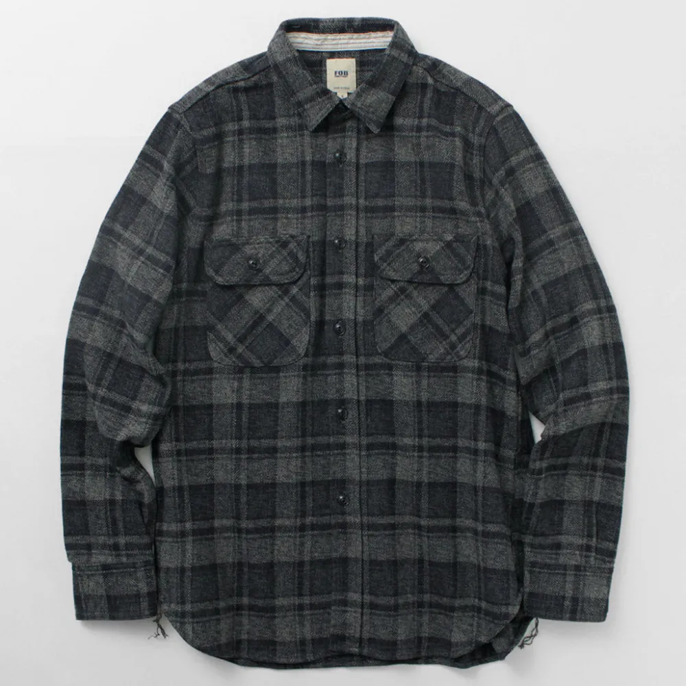 FOB FACTORY Shirts^/ F3497 Nel check work shirt