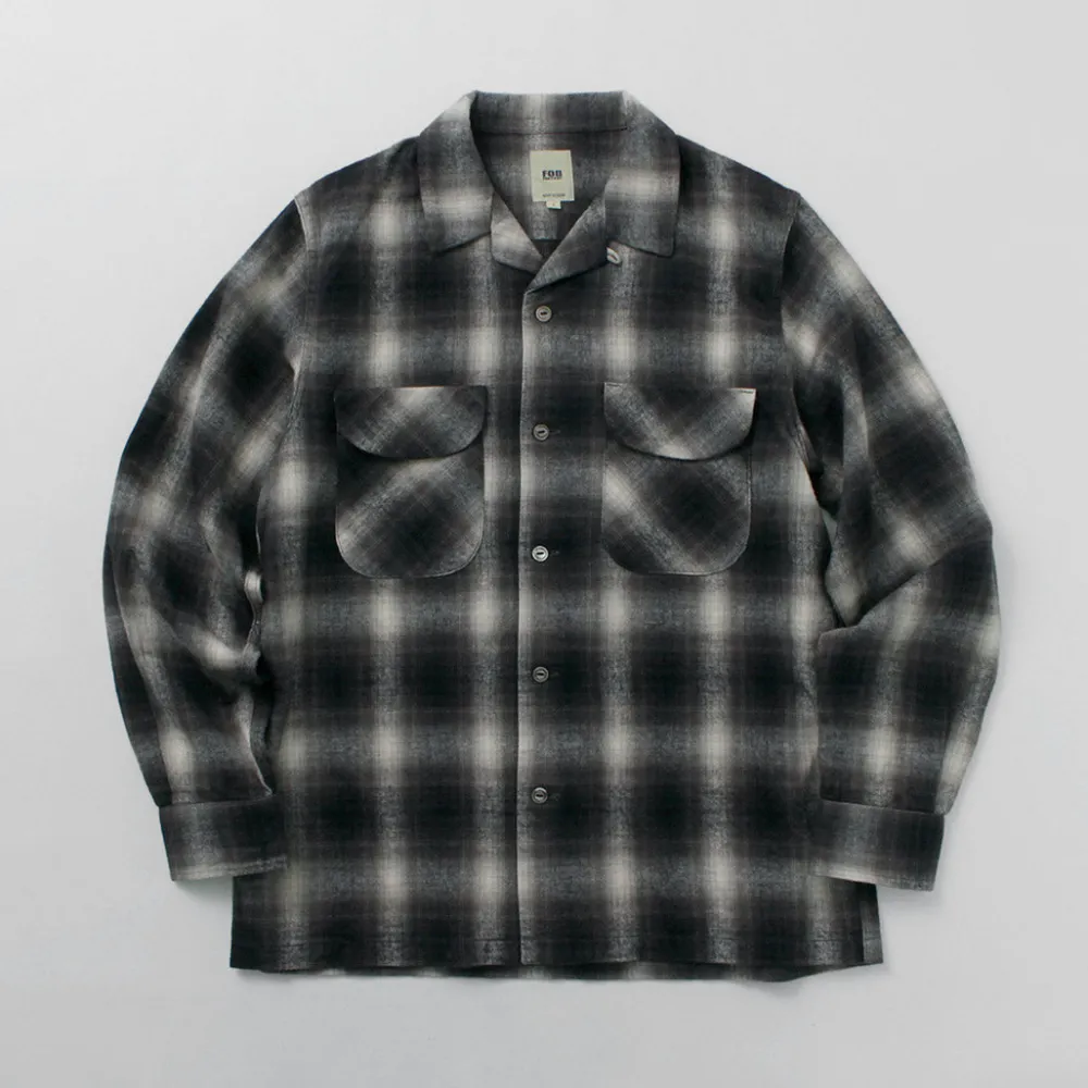 FOB FACTORY Shirts^/ F3505 Nel open collar shirt