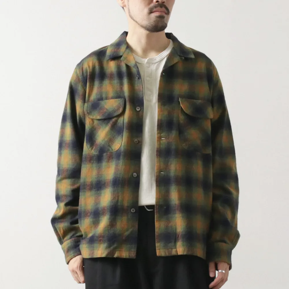 FOB FACTORY Shirts^/ F3505 Nel open collar shirt