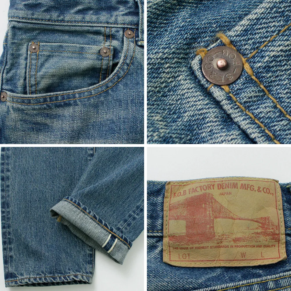 FOB FACTORY Jeans^/ F160 Selvedge 66 Denim 5-pocket
