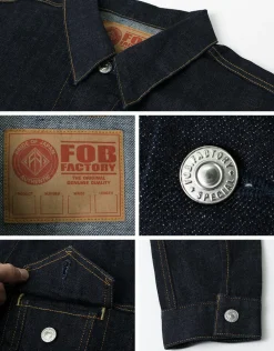FOB FACTORY Jackets^/ F2309 stretch selvage denim jacket one-wash