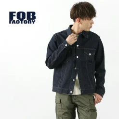 FOB FACTORY Jackets^/ F2309 stretch selvage denim jacket one-wash