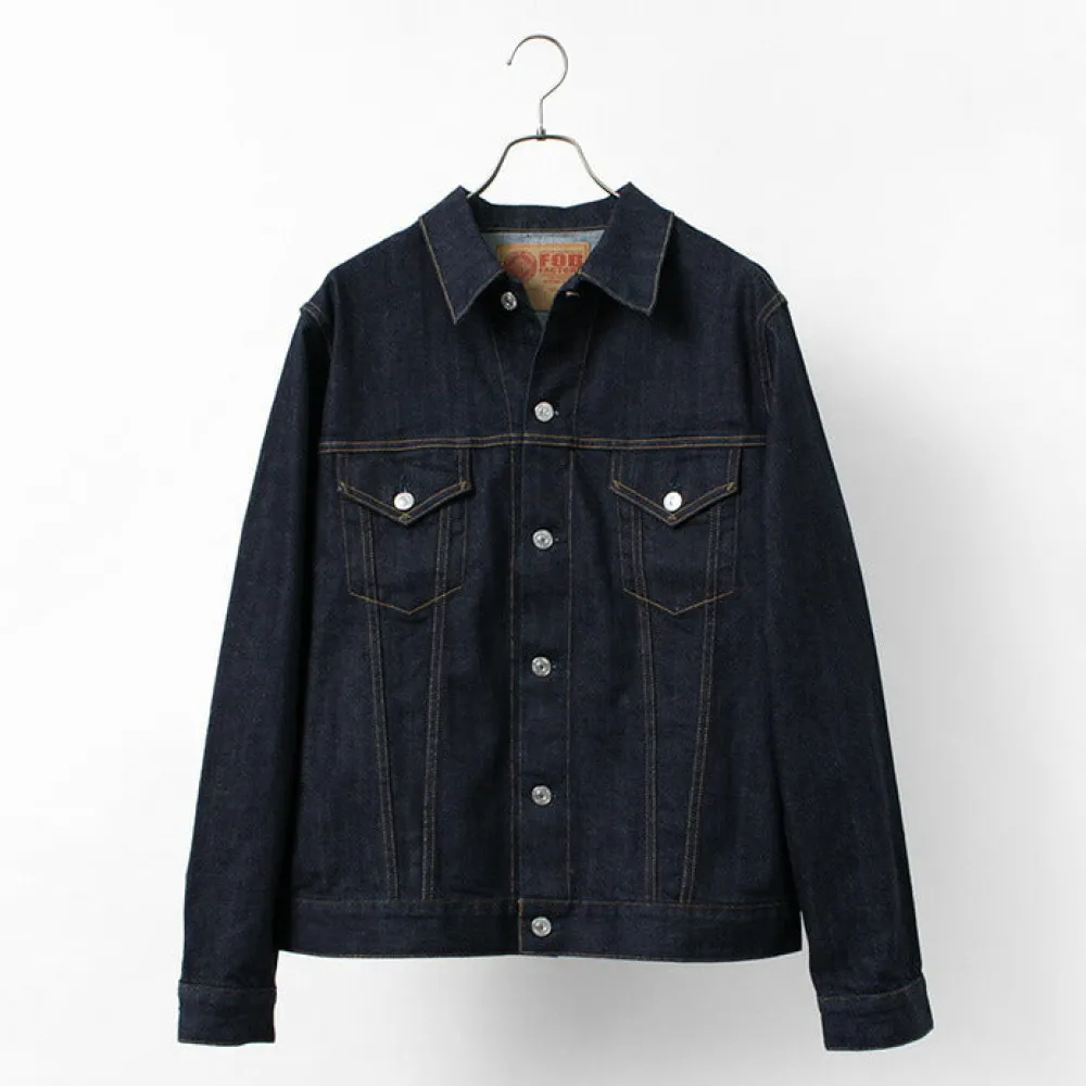 FOB FACTORY Jackets^/ F2309 stretch selvage denim jacket one-wash