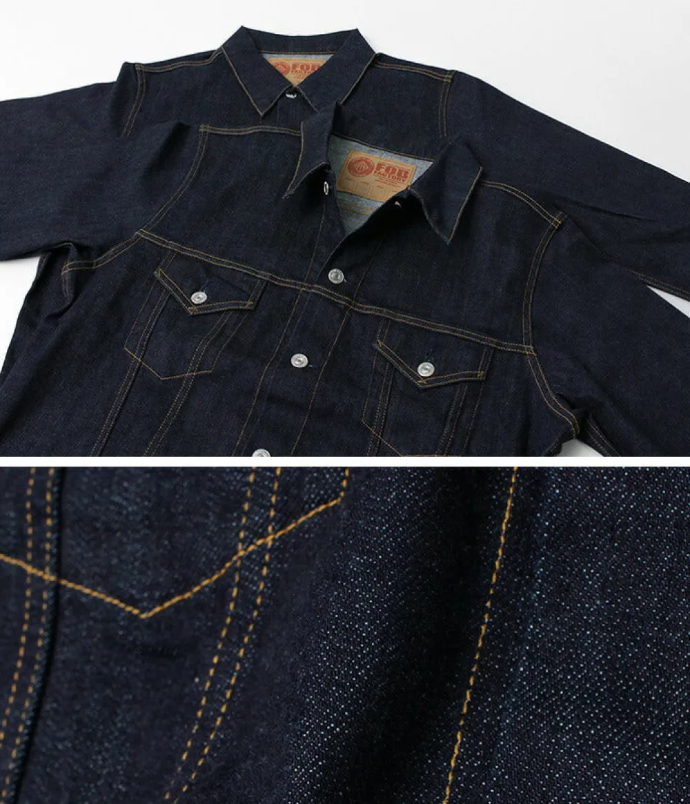 FOB FACTORY Jackets^/ F2309 stretch selvage denim jacket one-wash