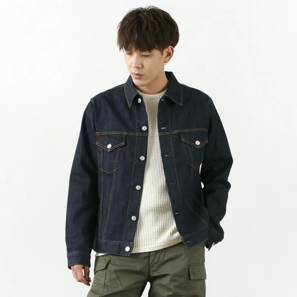 FOB FACTORY Jackets^/ F2309 stretch selvage denim jacket one-wash