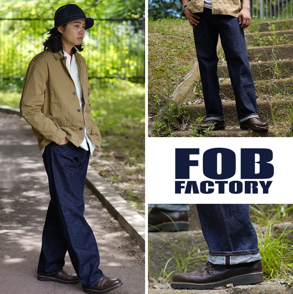 FOB FACTORY Jeans^/ F1147 Wide denim 5P pants indigo