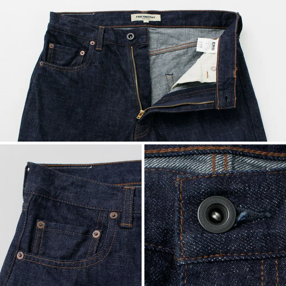 FOB FACTORY Jeans^/ F1147 Wide denim 5P pants indigo