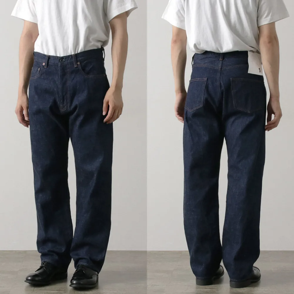 FOB FACTORY Jeans^/ F1147 Wide denim 5P pants indigo
