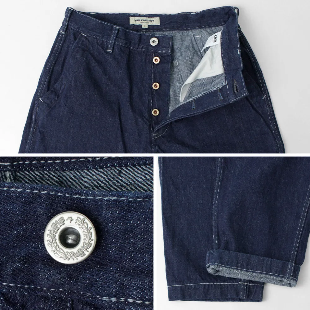 FOB FACTORY Jeans^/ F0511 WW2 Denim deck trousers One wash one-wash
