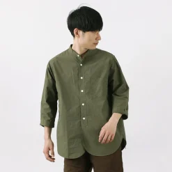 FOB FACTORY Shirts^/ FRC006 military dump band collar shirt