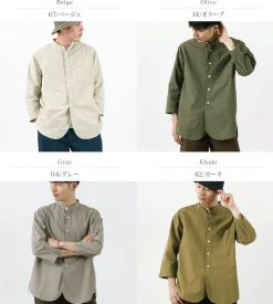 FOB FACTORY Shirts^/ FRC006 military dump band collar shirt