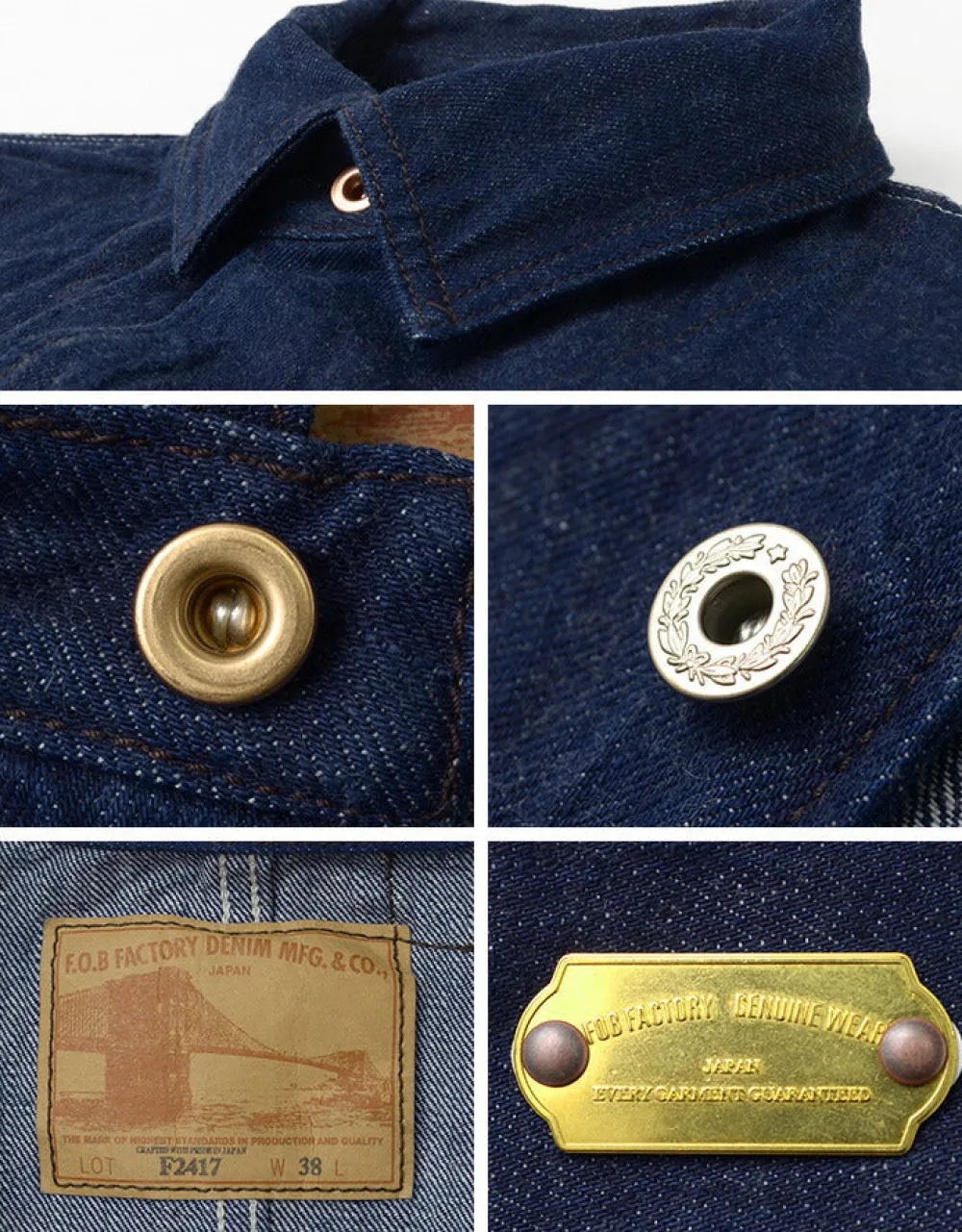 FOB FACTORY Jackets^/ F2417WW2 denim coveralls one-wash