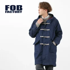 FOB FACTORY Coats^/ Indigo Duffle Coat one-wash