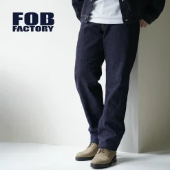 FOB FACTORY Jeans^/ Selvage Denim Tapered 5P Pants indigo