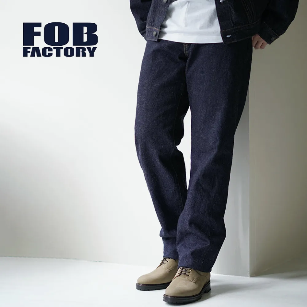FOB FACTORY Jeans^/ Selvage Denim Tapered 5P Pants indigo