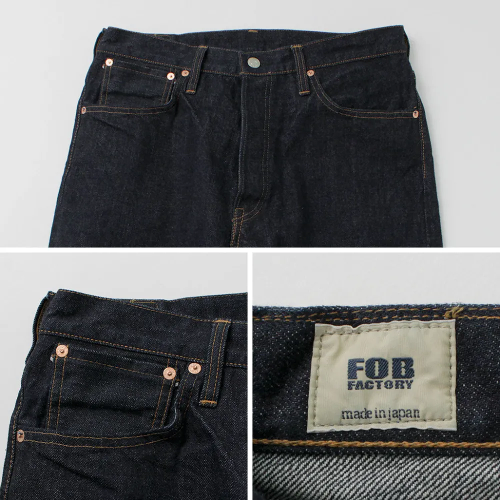 FOB FACTORY Jeans^/ Selvage Denim Tapered 5P Pants indigo