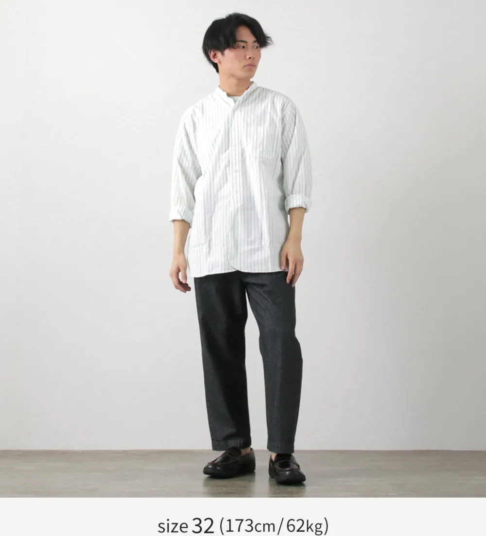 FUJITO Jeans^/ 2 Tuck Trousers Light Ounce Denim black
