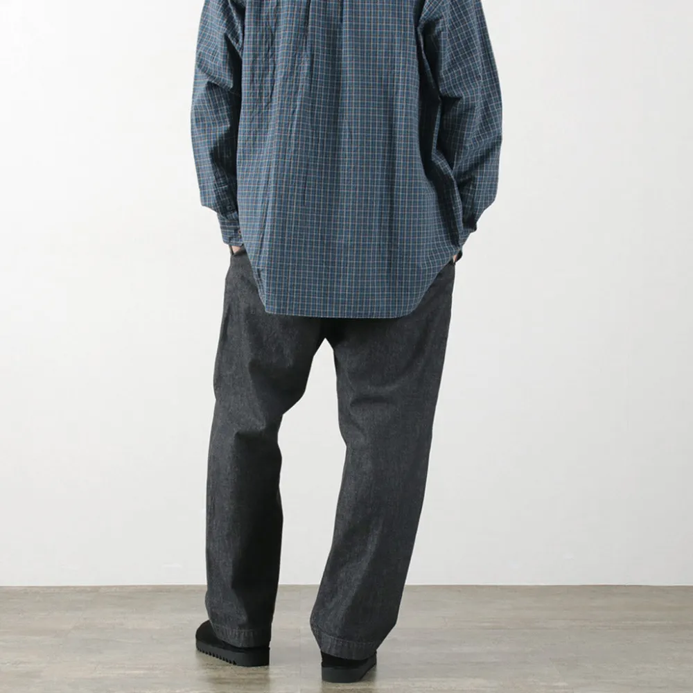 FUJITO Jeans^/ 2 Tuck Trousers Light Ounce Denim black
