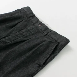 FUJITO Jeans^/ 2 Tuck Trousers Light Ounce Denim black