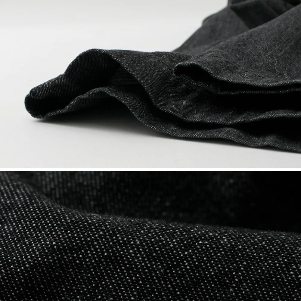 FUJITO Jeans^/ 2 Tuck Trousers Light Ounce Denim black