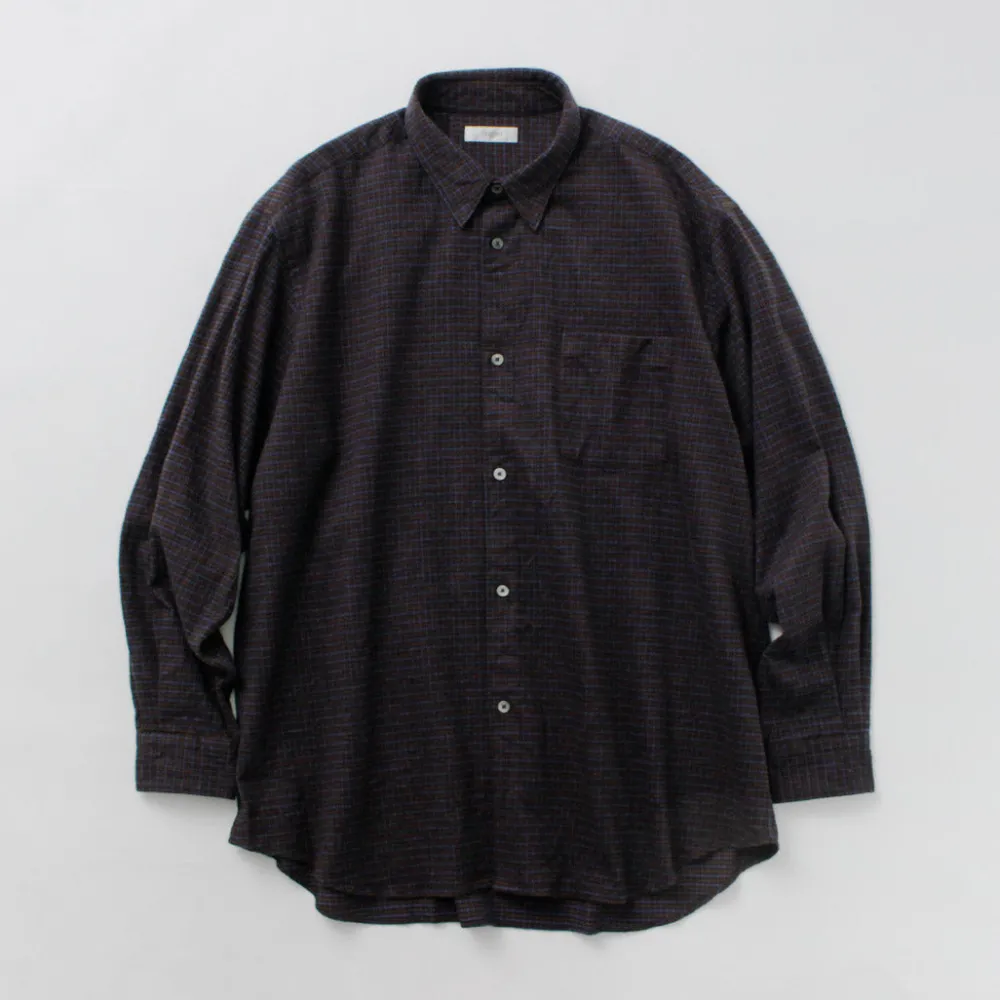 FUJITO Shirts^/ Big Size Shirt micro check brown