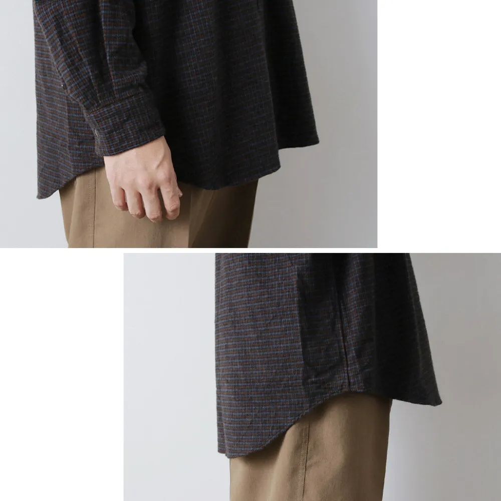 FUJITO Shirts^/ Big Size Shirt micro check brown