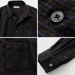 FUJITO Shirts^/ Big Size Shirt micro check brown