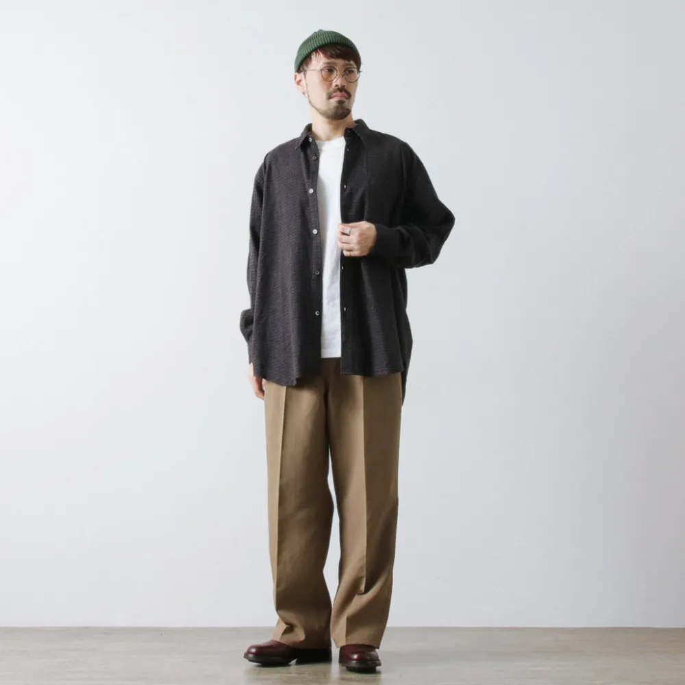 FUJITO Shirts^/ Big Size Shirt micro check brown