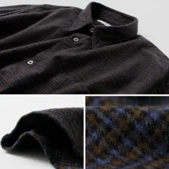 FUJITO Shirts^/ Big Size Shirt micro check brown